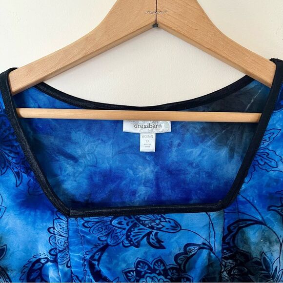 Vintage Y2K Square Neck Mesh Top Burnout Velvet 1X Whimsygoth Fairy Grunge 90s - Picture 4 of 7